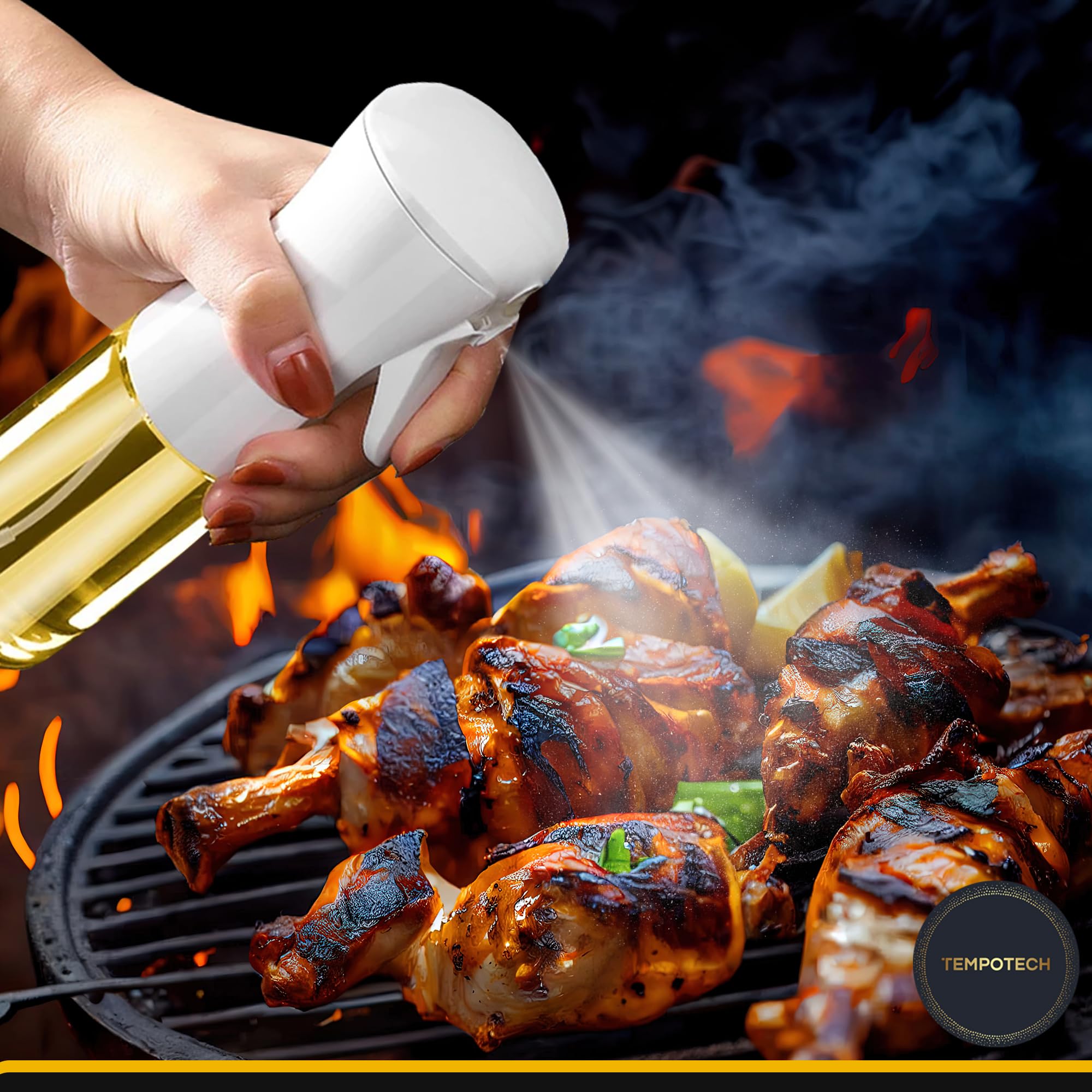 Spruzzatore Per Olio 100 Ml In Vetro - Per Friggitrice Ad Aria E Cucina - Con Spazzole - Foto 9