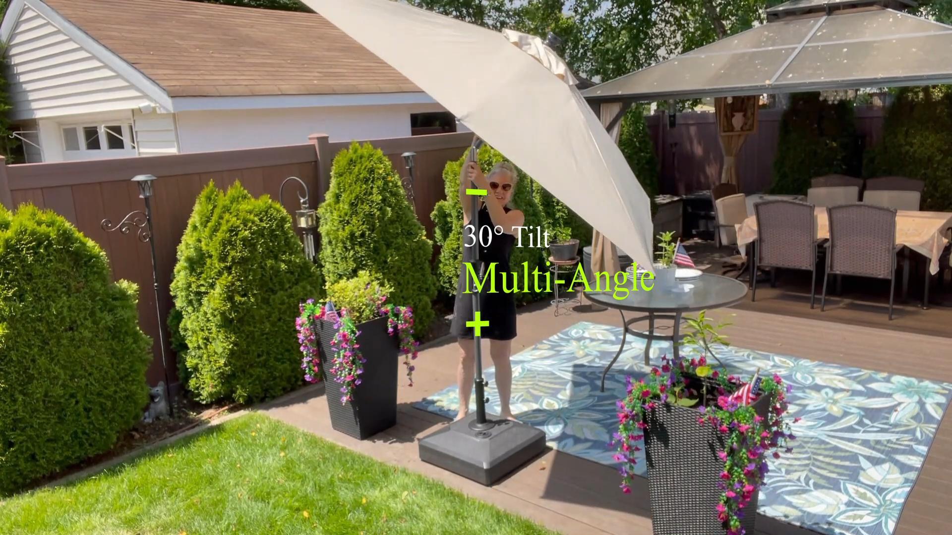best wind resistant cantilever patio umbrella Amazon.com : 10 X 13 FT Cantilever Patio Umbrella with LED Lights Outdoor  Heavy Duty Double Top Windproof Rectangle Offset Umbrellas with 360-degree  Rotation for Pool Deck Backyard, Beige : Patio, Lawn & Garden