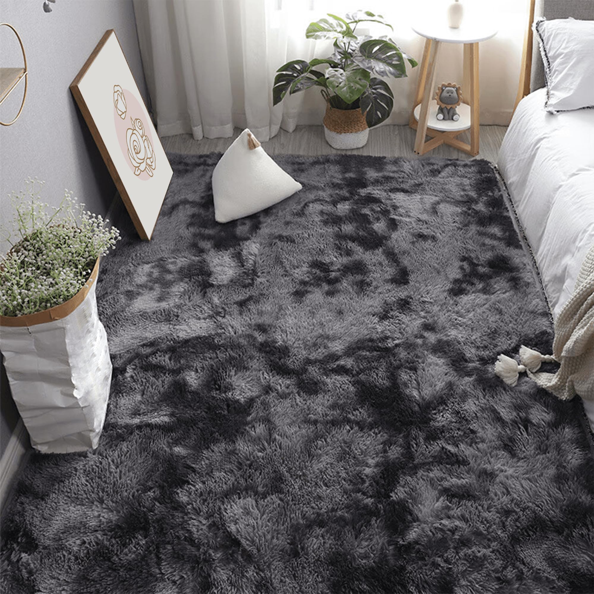 Tapis de salon shaggy pour chambre à coucher et couloir