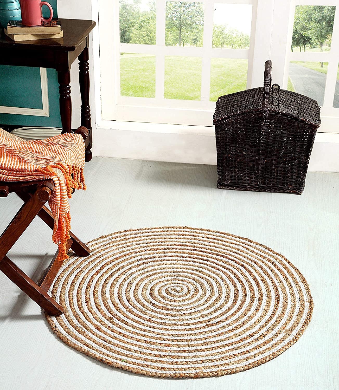 Handmade Jute Rug - 6ft x 8ft - Natural Floor Mat -21