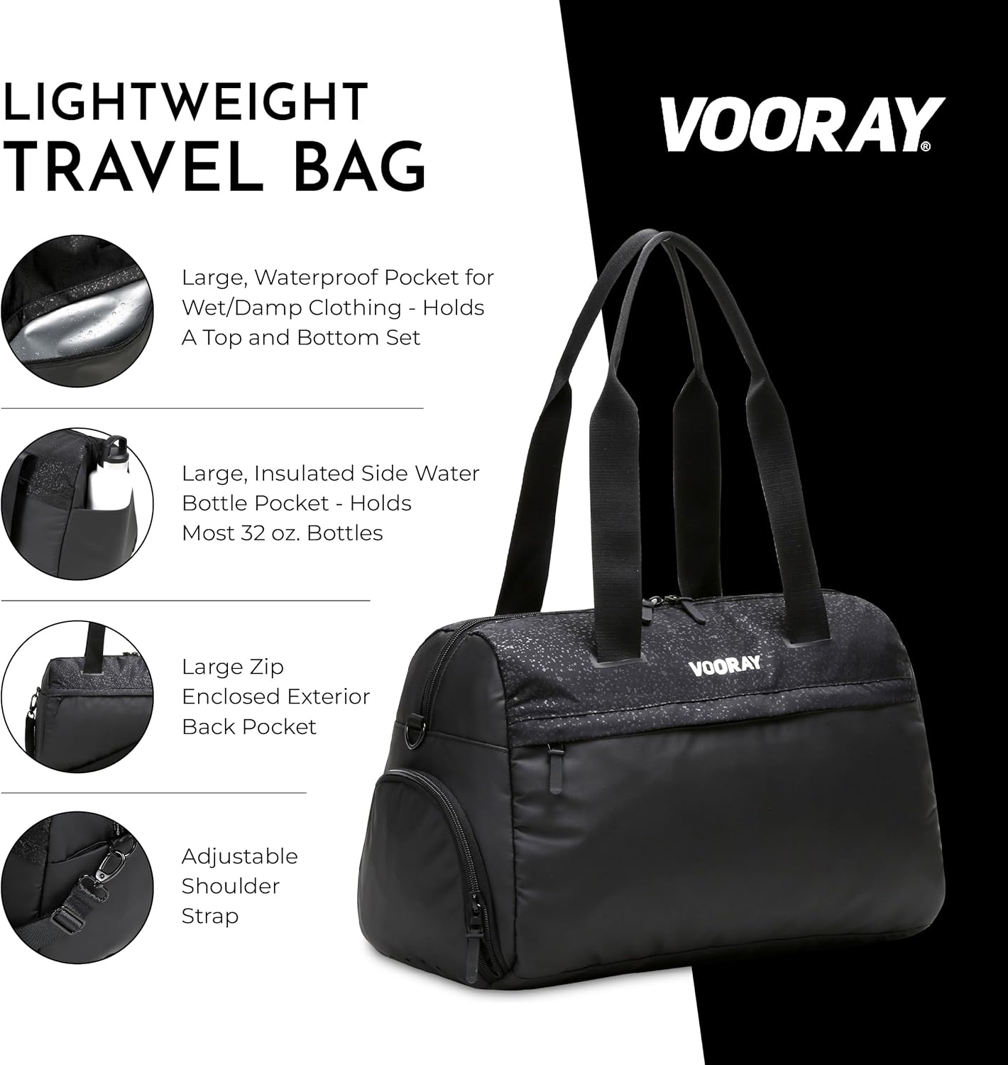 Vooray 25L Trainer Duffel Bag – Lightweight Travel Duffel for Women and Men with Shoe Pocket, Workout Bag, Weekender for Overnight, Football, Traveling, or Hospital Use - Image 3