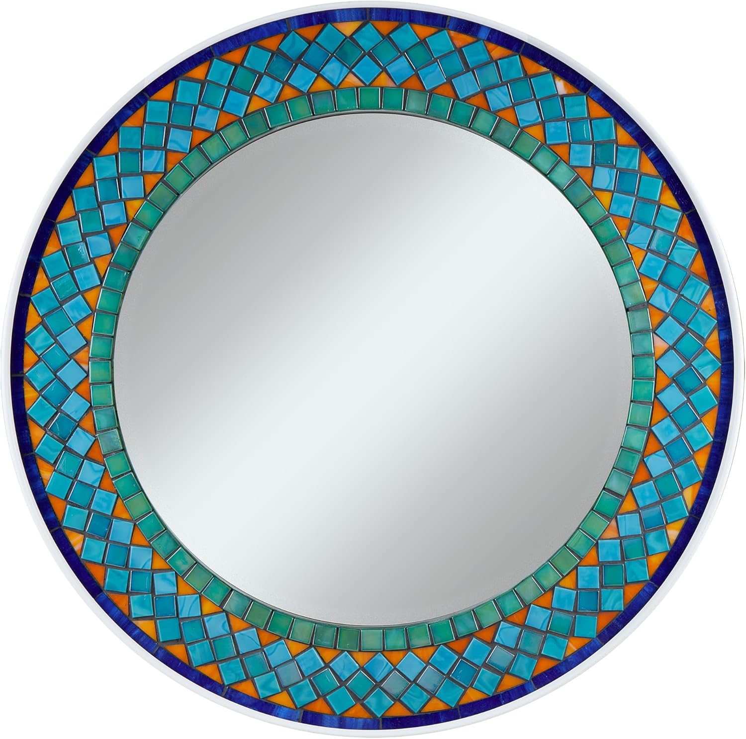 20'' Mosaic Wall Mirror Colorful Turquiose Decor Round Bathroom Living Hallway MIR003