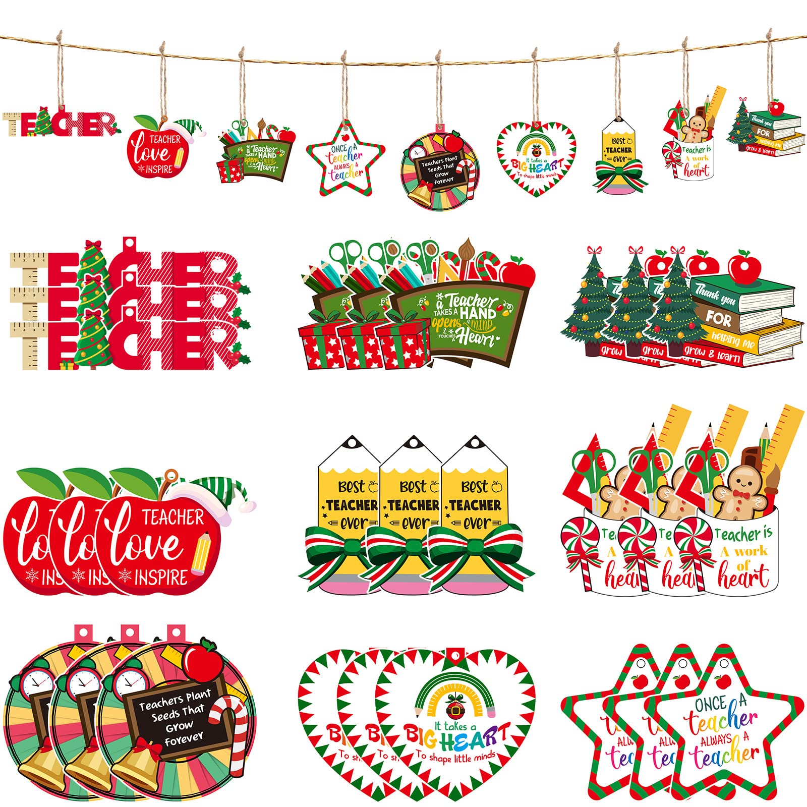 Décorations de Noël en bois pour couronne de félicitations d'école