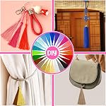 NEBURORA 120 Pcs Signet Tassels Bulk 13cm/5 1 cm 24 Couleurs Silky Fabriqué à la main Mini Tassel avec boucles pour la fabrication de bijoux d'artisanat DIY Projets