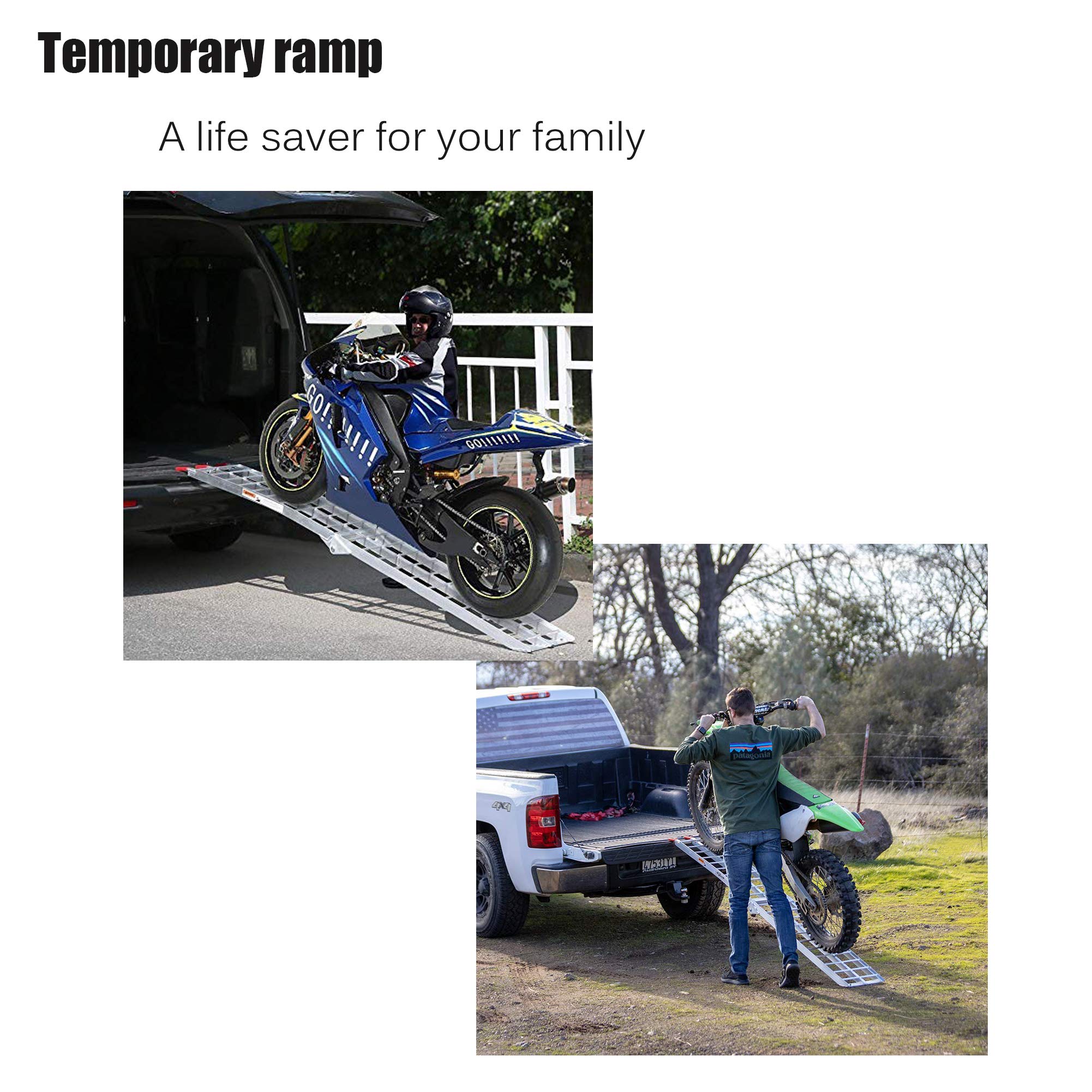 Ramps for Trucks, gardhom Foldable 7.5' Aluminum Loading ramp for 4