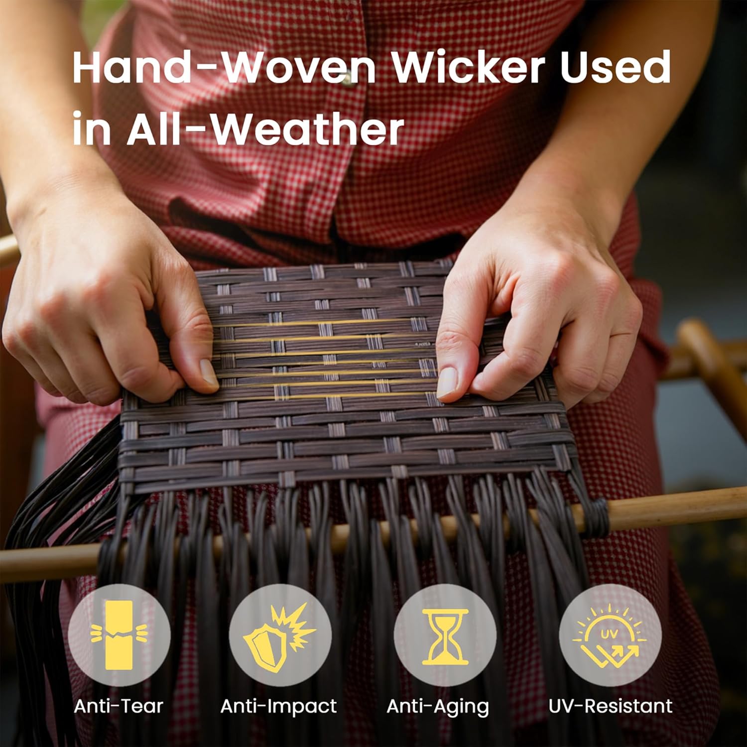 7 Piece Outdoor Patio Furniture Set, Outdoor Sectional Furniture, Rattan & Wicker Modern Modular Conversation Set Sectional Sofa W/Water Resistant Washable Thick Cushions and Coffee Table, Brown/Beige