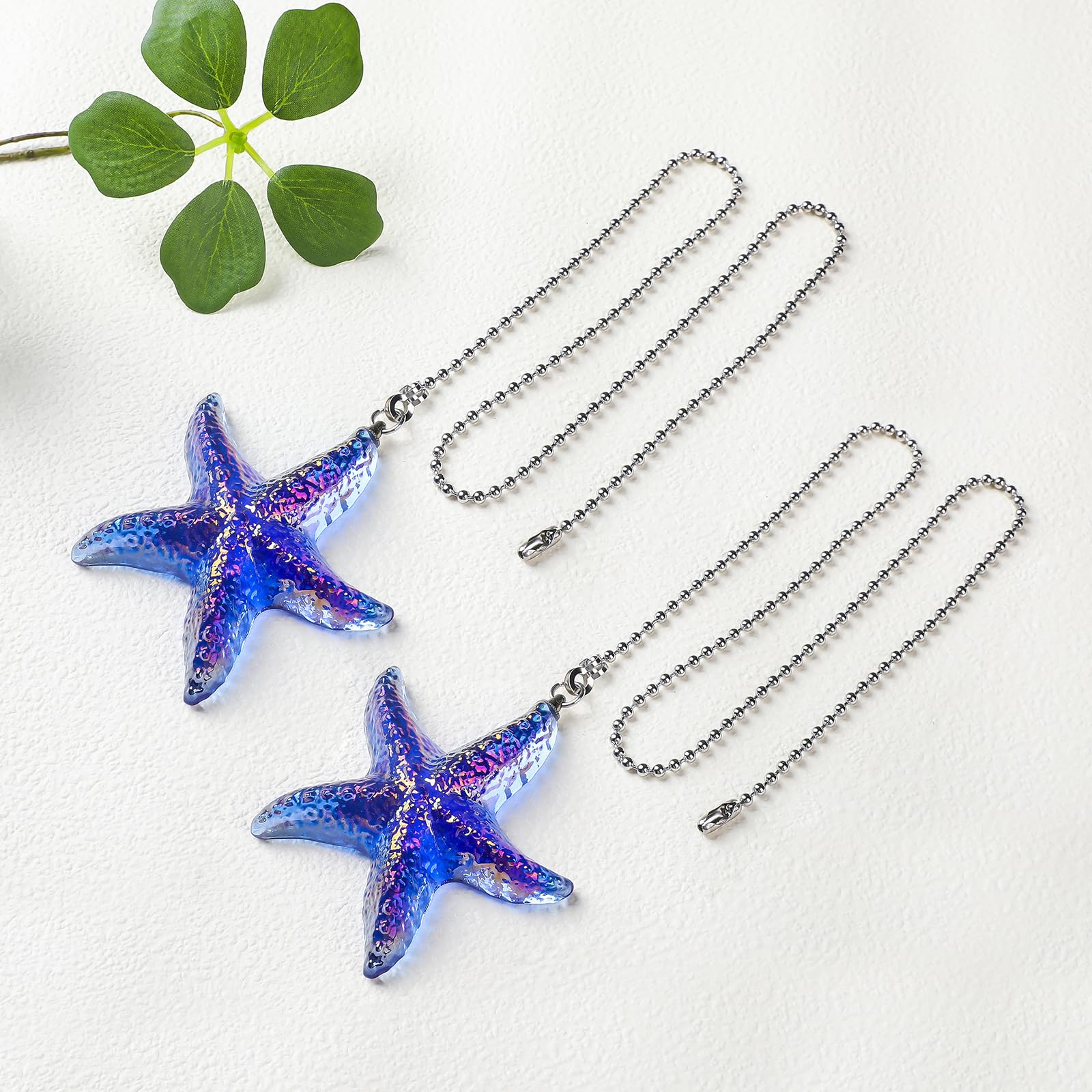 Ceiling Fan Pull Chains - Blue Starfish Extension -3 Ceiling Fan Pull Chains - Blue Starfish Extension -3