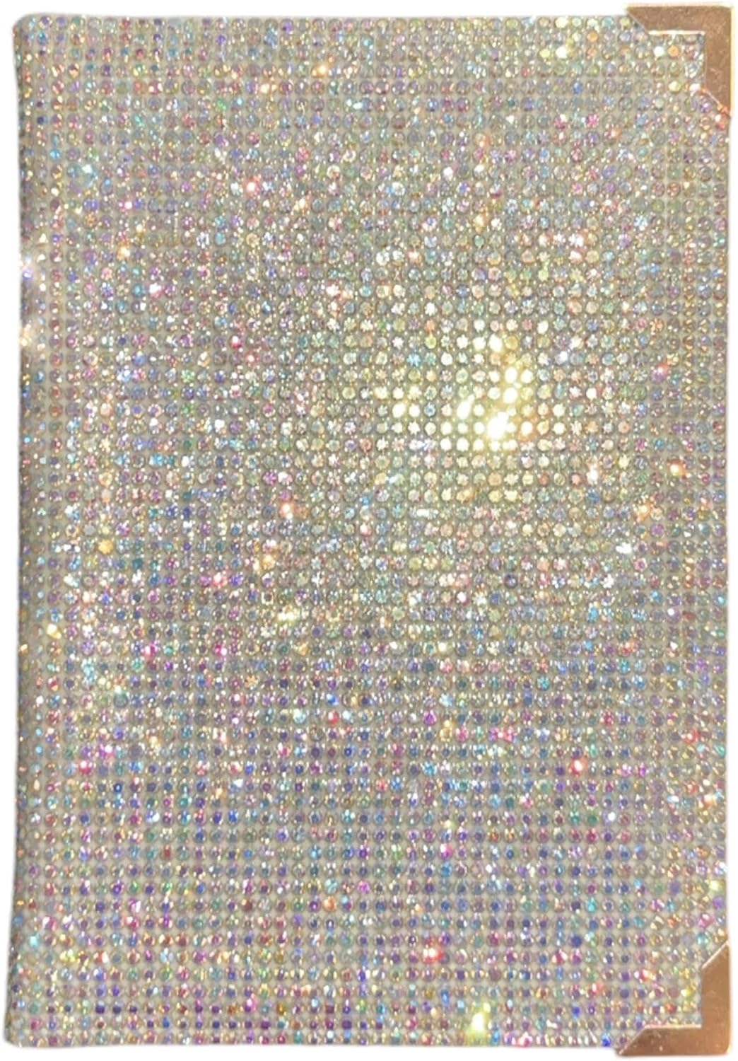 Bling Passport Holder, Diamond Passport Cover, Travel Documents Organizer Protector, Rhinestone Wallet, Luggage Tag, Vacation Essential, Gift for Women and Men (AB/Rose Gold Edge)