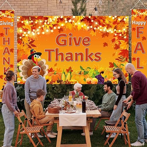 Miniatura 8 de Avezano Pancartas decorativas con texto en inglés "Happy Fall Y'all", 3 carteles de fiesta de feliz otoño y dar gracias para decoración de fiesta