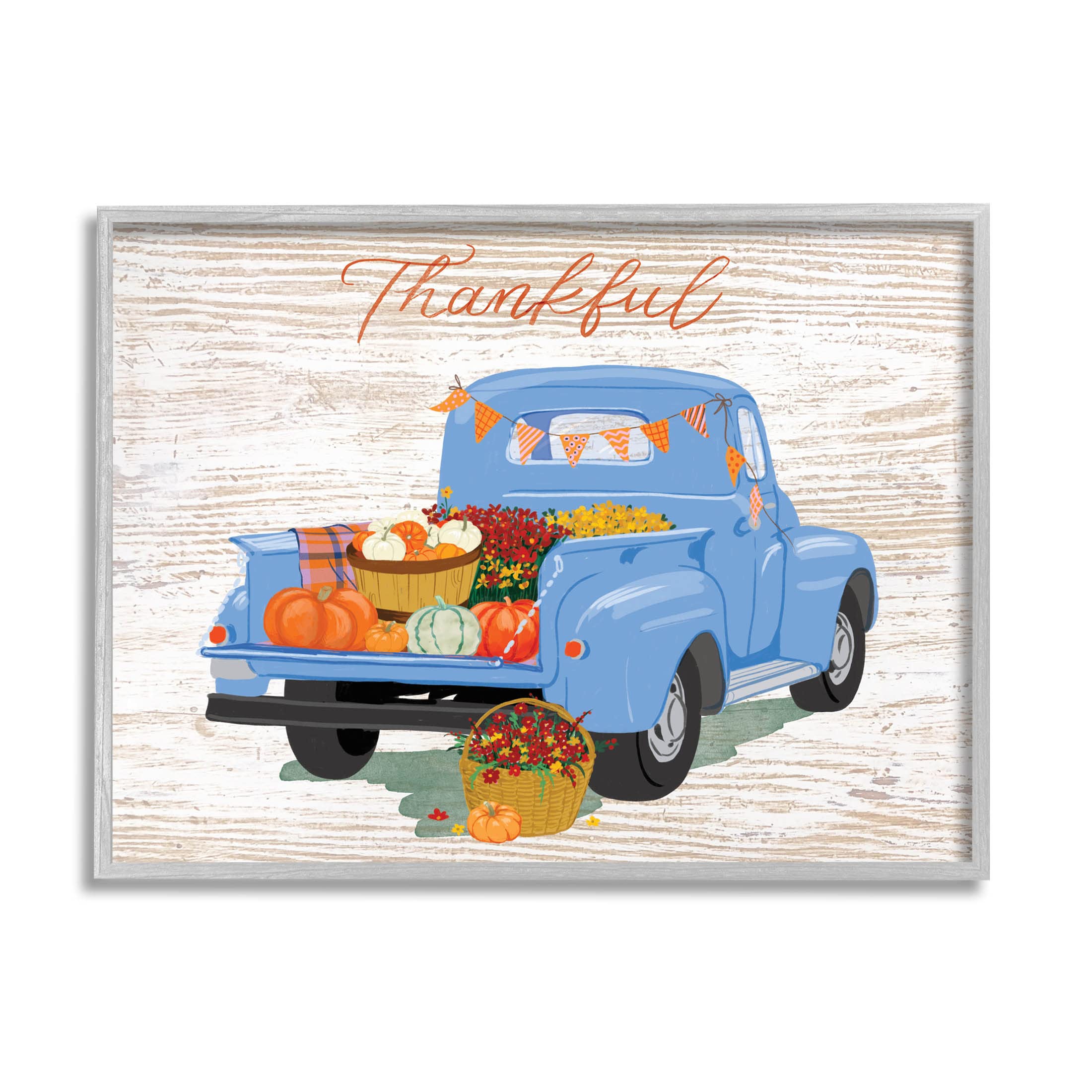 Stupell Industries Thankful Farmhouse Harvest Truckload Giclee Framed Wall Art, Design by Be Ni La