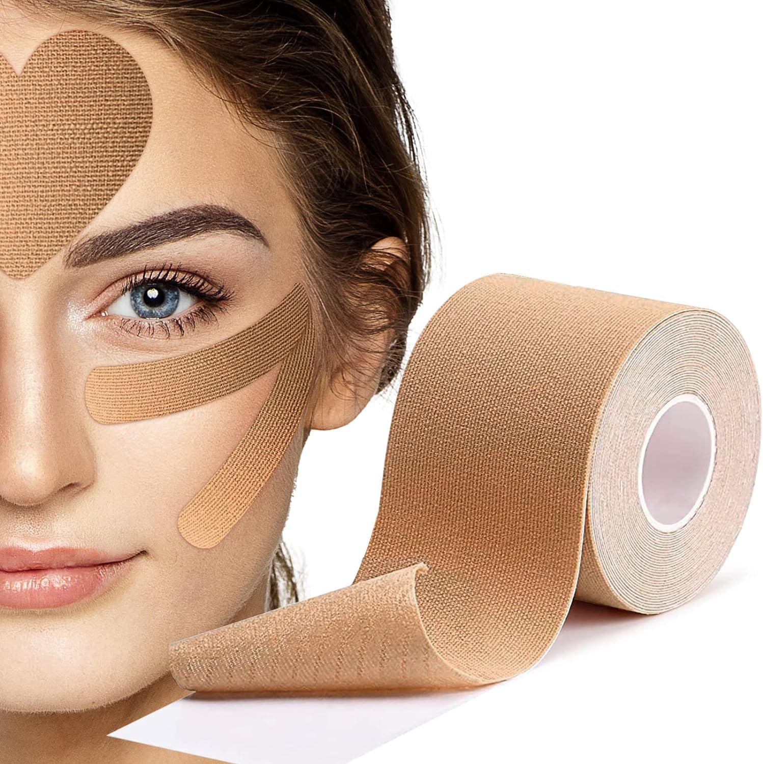 AKADO Myofascial Forehead Eyes Face Neck Wrinkle Treatment Lift Tape Anti-Wrinkle Patches Multifunctional Face Tightening Tape for Non-Invasive Wrinkle Remove (Brown) (Pack Of 1)