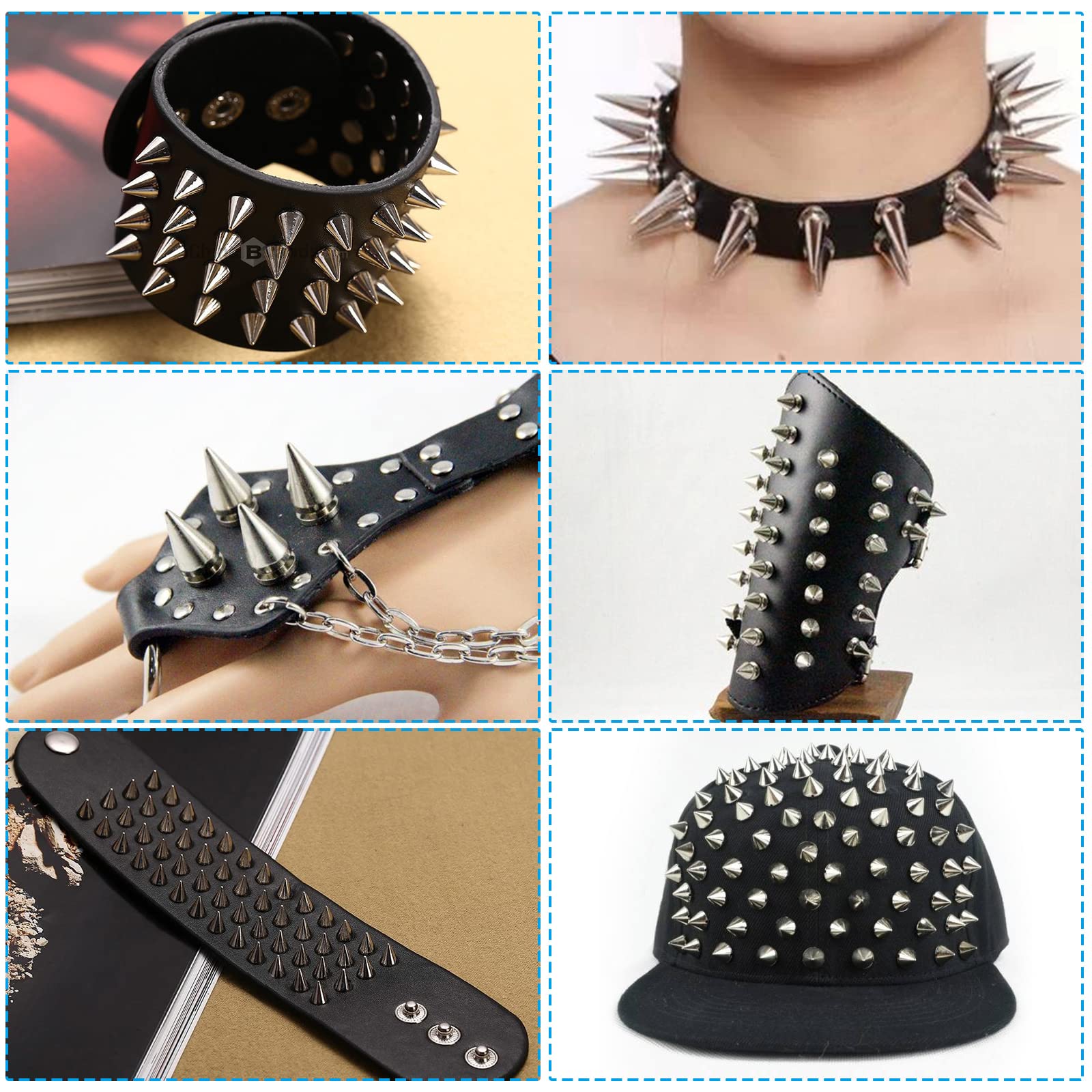 100pcs Spikes Studs Métal 7mm Argent - Rivets Punk Rock Pour Cuir, Vêtements, Sacs Avec Tournevis
