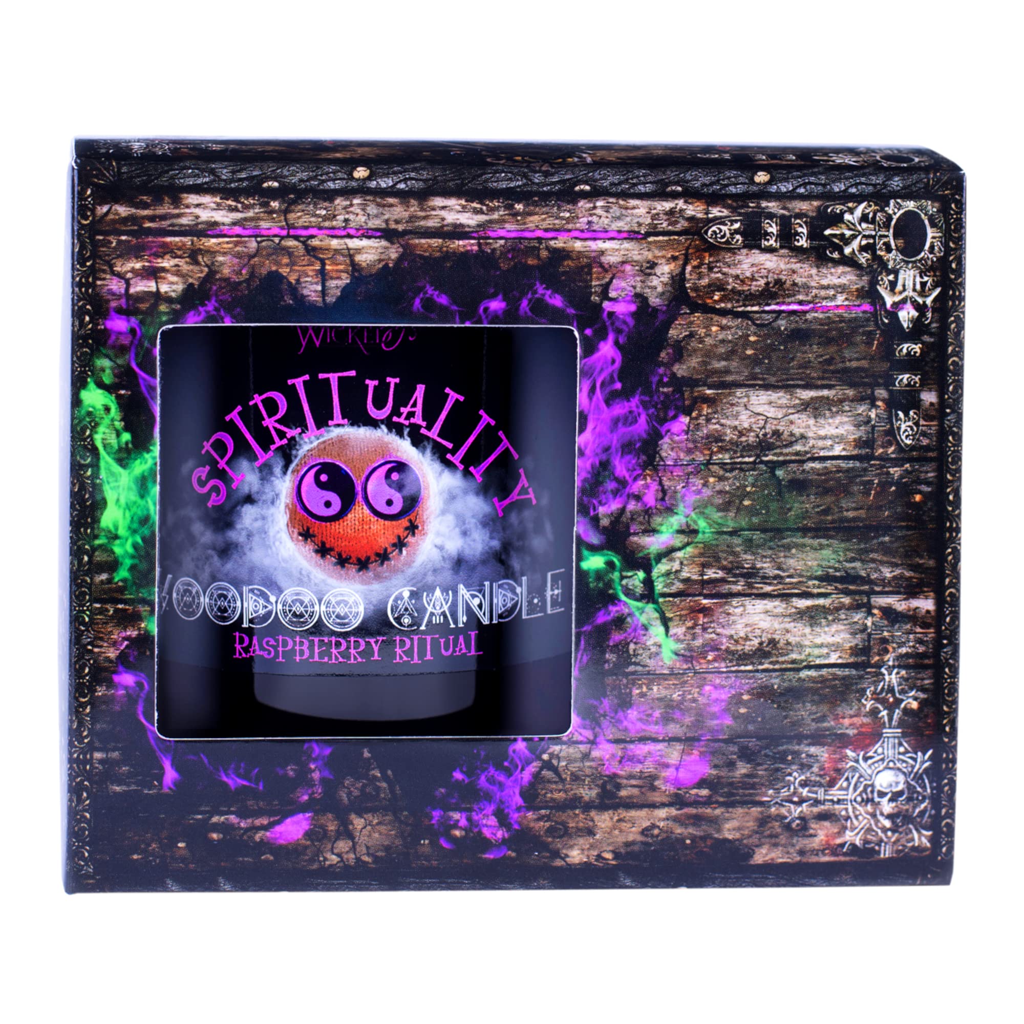 Naturally Wicked® Bougie spirituelle Voodoo | Comprend une poupée vaudou et une baguette en cristal | Cire de soja naturelle, végan et sans cruauté envers les animaux