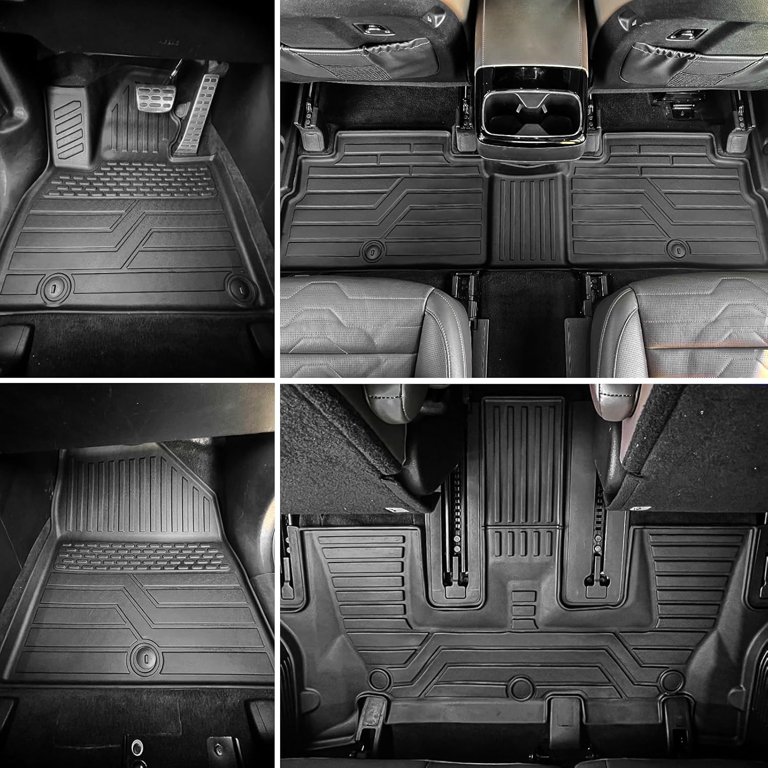 Rongtaod Floor Mats Compatible with 2020-2025 Kia Telluride 7&8 Seats Trunk Mat Cargo Mat Cargo Liner Back Seat Cover Protector 2024 Telluride Accessories (Trunk Mat with Backrest Mat+Floor Mats)