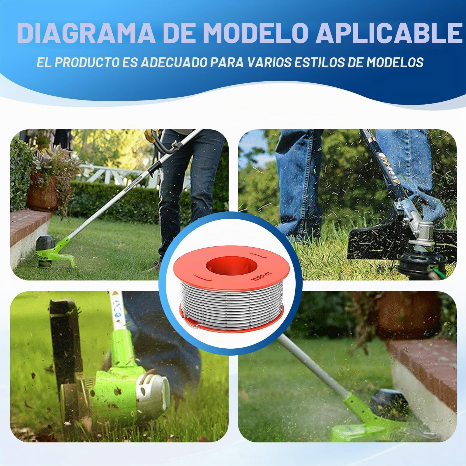 4 Bobinas de Hilo para Cortabordes Compatibles con Bosch F016800175,para Bosch Art 23 26 30 Combitrim, Art 23 26 Easytrim,Ø1,6mm 8m, con cubierta de bobina F016L71088(4 Bobina+1 Tapa)