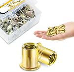140Pcs Kit d'assortiment pour les écrous de rivet, #8-32#10-24 1/4"-20 5/16"-18 3/8"-16, 304 Noix en acier inoxydable, kit de rivets pour le corps, inserts filetés pour le bois & Métal par Mywish
