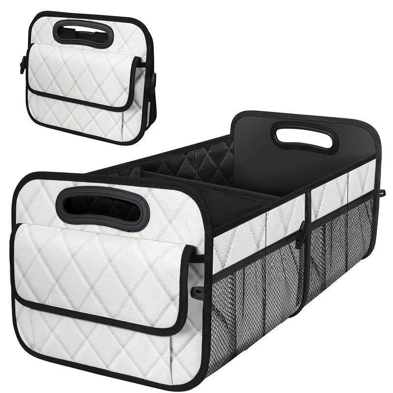 Organizador para Porta-Malas Deosk 50 L em Poliéster 600D Impermeável com Alças Reforçadas, Bege