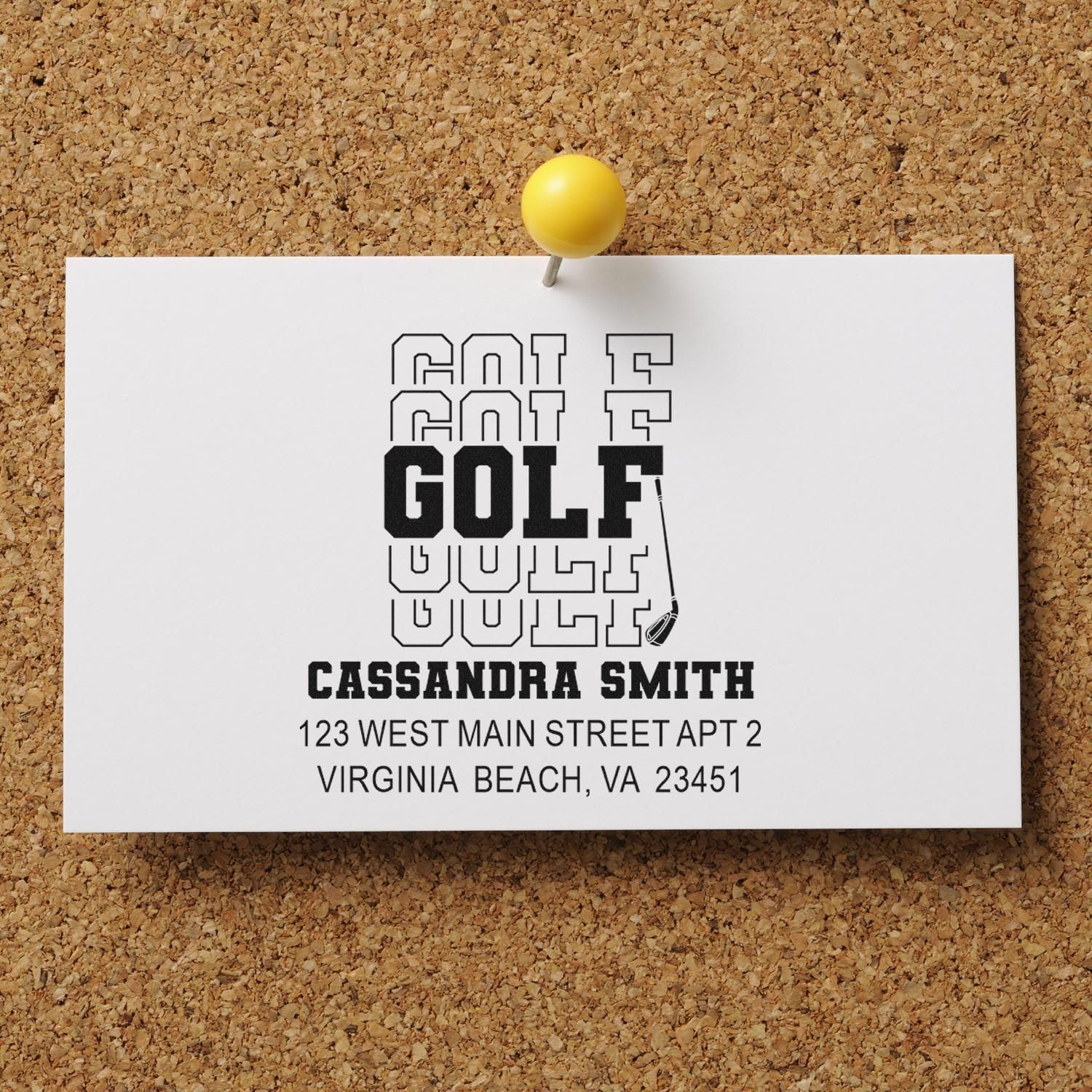 Golf Statement Duo Hand Mailing Stamp - Address Stamp for Cards