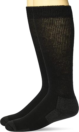 Carolina Ultimate Mens Non-Binding Merino Wool Blend Crew Socks 2 Pair Pack