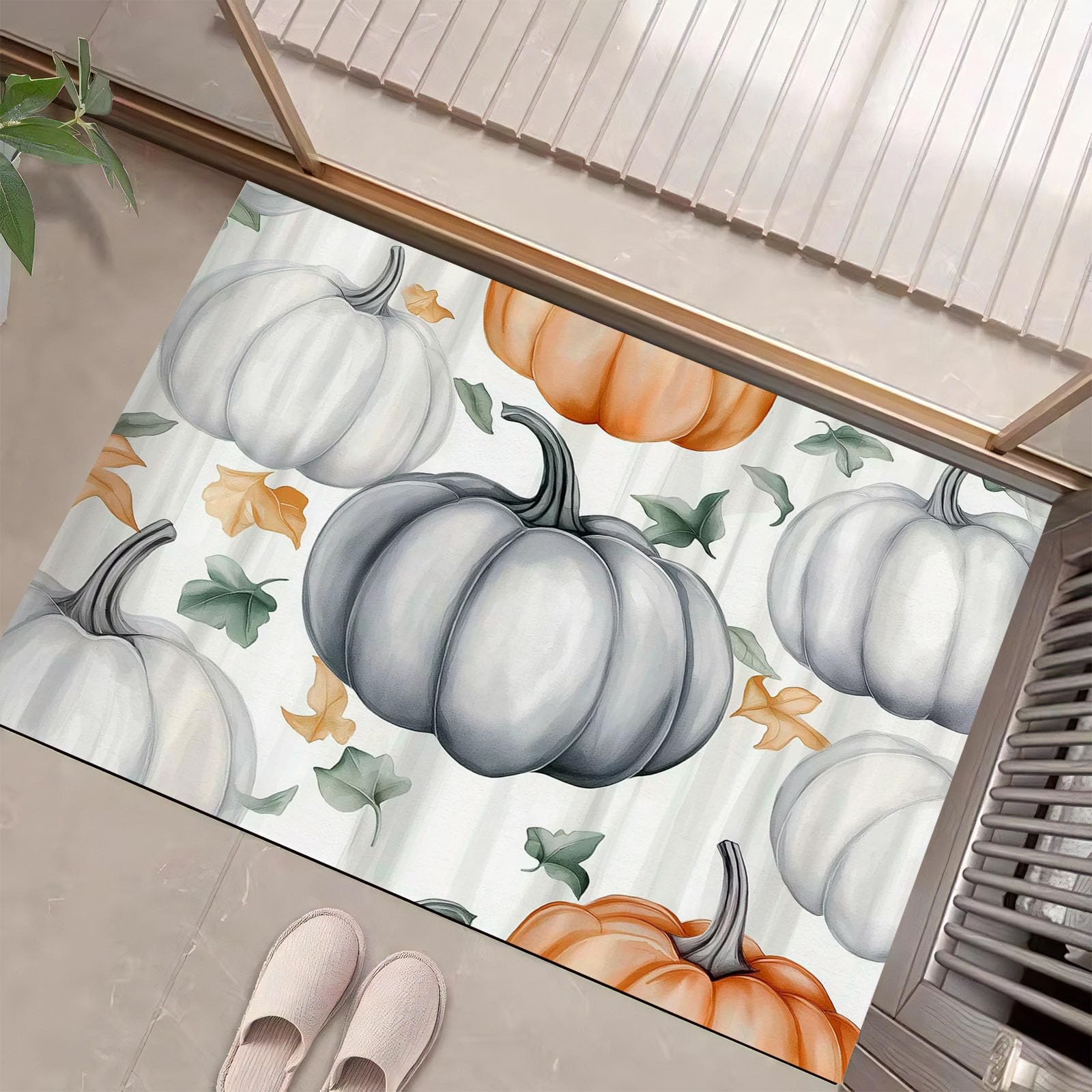 Alfombra pequeña lavable que evita resbalones con diseño estético gótico gris GDJSMIN