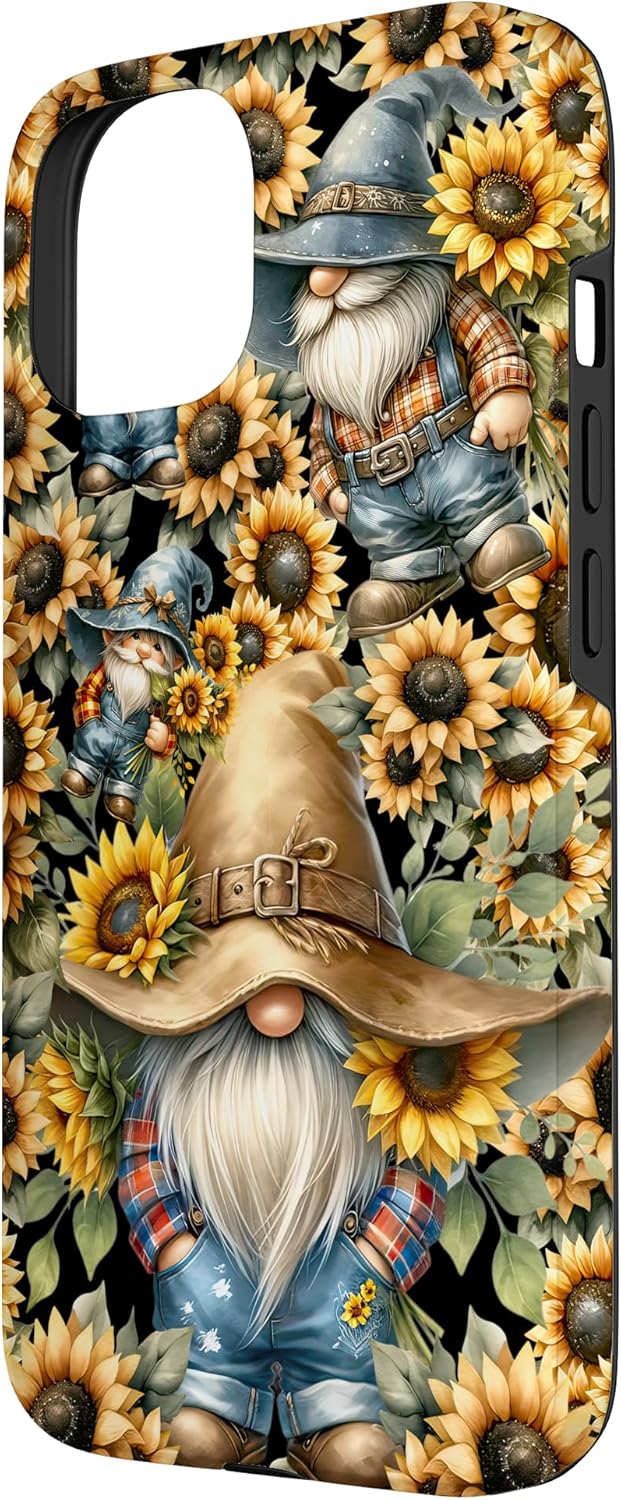 Cute Sunflower Gnome Patterns For Women Spring And Summer Case for iPhone 15