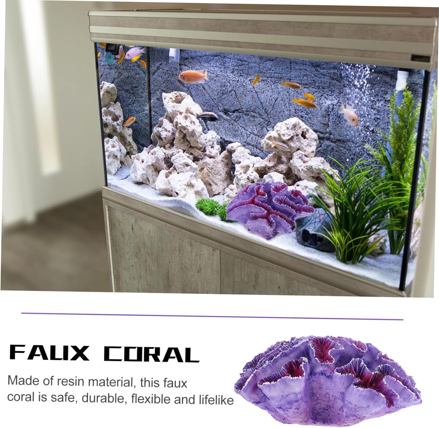 Artificial Coral Aquarium Faux Coral Jellyfish Lamp Stand Fish Decorations for Tank Tanks Fish Tank Landscape Decorations Reptile Decor Plant Aquarium Coral De
