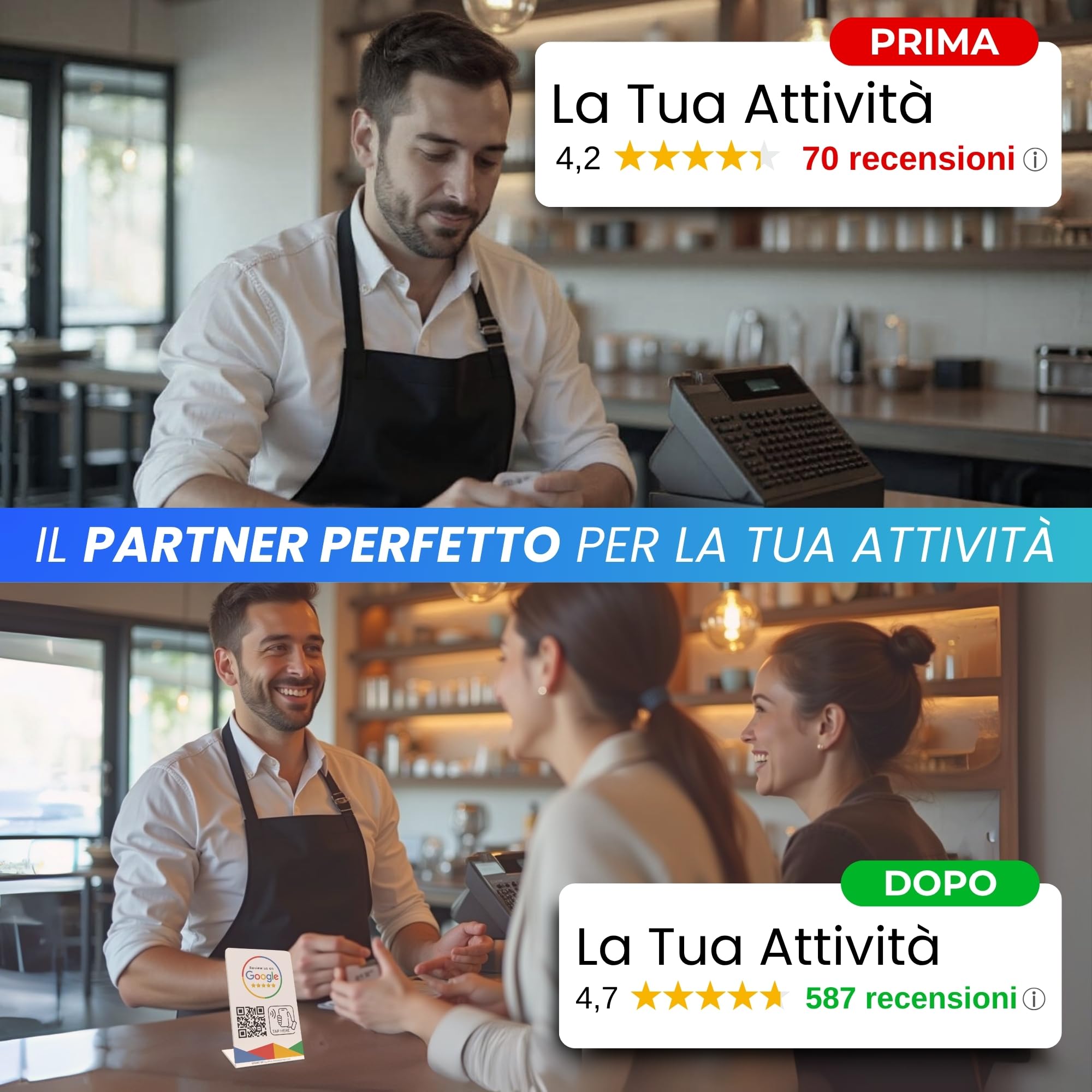 MESSAGENES Review - Supporto per rubinetto, 3 supporti NFC+QR, compatibile iPhone e Android, aumenta visibilità e posizionamento su Google