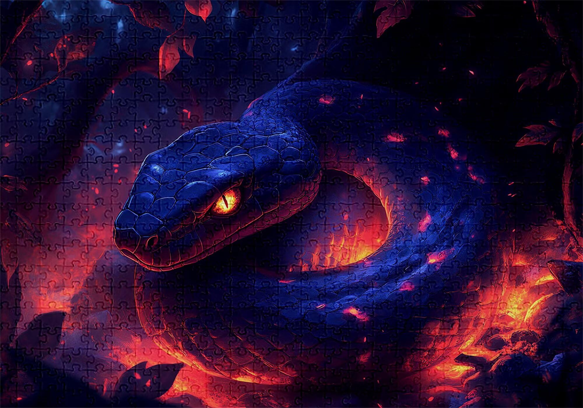 Puzzle 2000 elementów Zwierzę Dorosły Wąż 100 x 70 cm Rzemiosło Klasyczne 3D Drewniana układanka do rodzinnych gier aktywności, układanka do samodzielnego wykonania nawet do dekoracji ścian domu