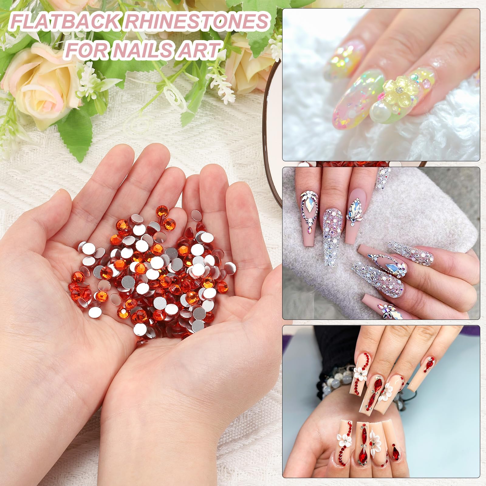 PATIKIL 4320Pcs SS6 Round Flatback Crystal 2.0-2.1mm Glass Rhinestones Gems Diamonds for DIY Crafts Clothes Shoes Nail Art Decoration - Image 3
