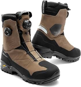 Botas De Moto REBELHORN Rio - Hombre/Mujer, Cuero PU Impermeable, Protección Tobillo, Cremalleras Largas, Plantilla Antibacteriana