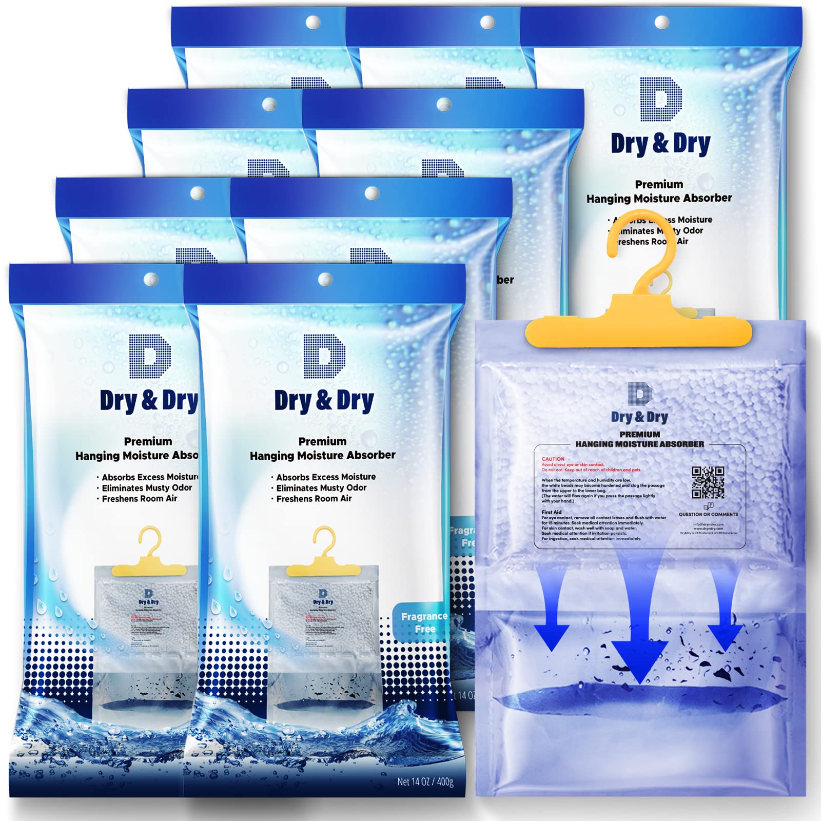 Absorbeur d'humidité Dry & Dry | Lot de 9 petits déshumidificateurs maison