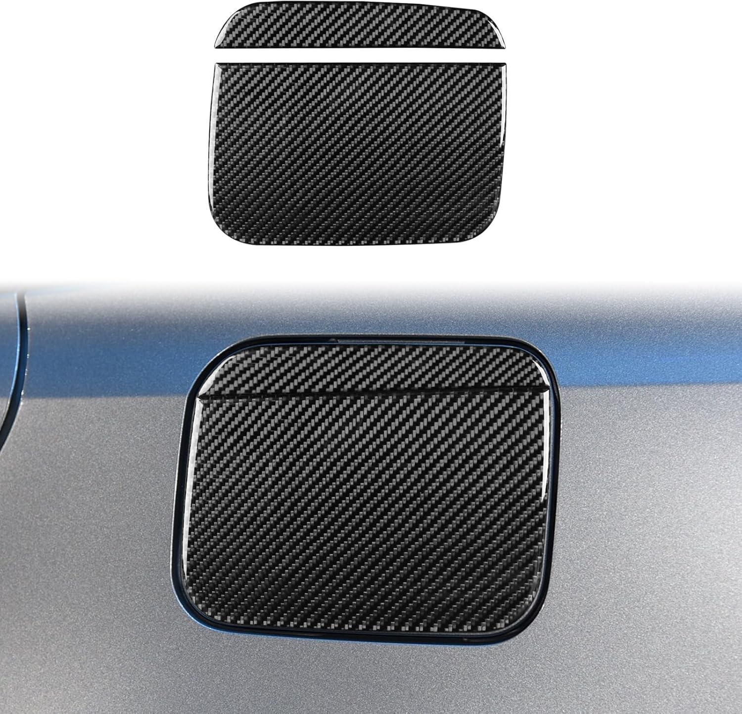 Fuel Tank Gas Cap Trim Cover Panel Cover Exterior Trim Sticker Real Quality Soft Carbon Fiber Compatible with Toyota Corolla & Cross 2019 2020 2021 2022 2023 2024 2025 Accessories Black