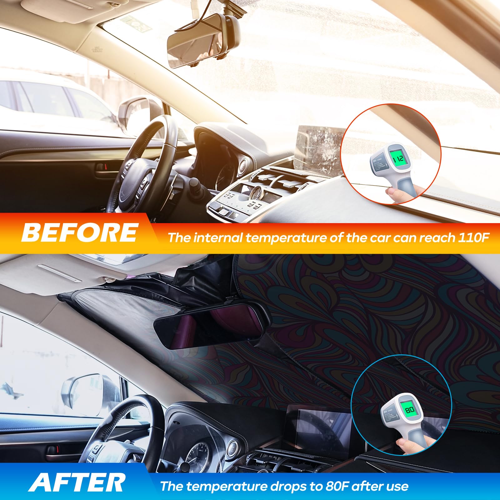Parasol para parabrisas, parasol para coche, parasol reflector que ofrece la máxima protección para el interior del coche