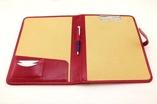 Miniatura 7 de Noda Portapapeles de cuero A4 italiano genuino Veg tan Portafolio Business Writing Pad Cognac