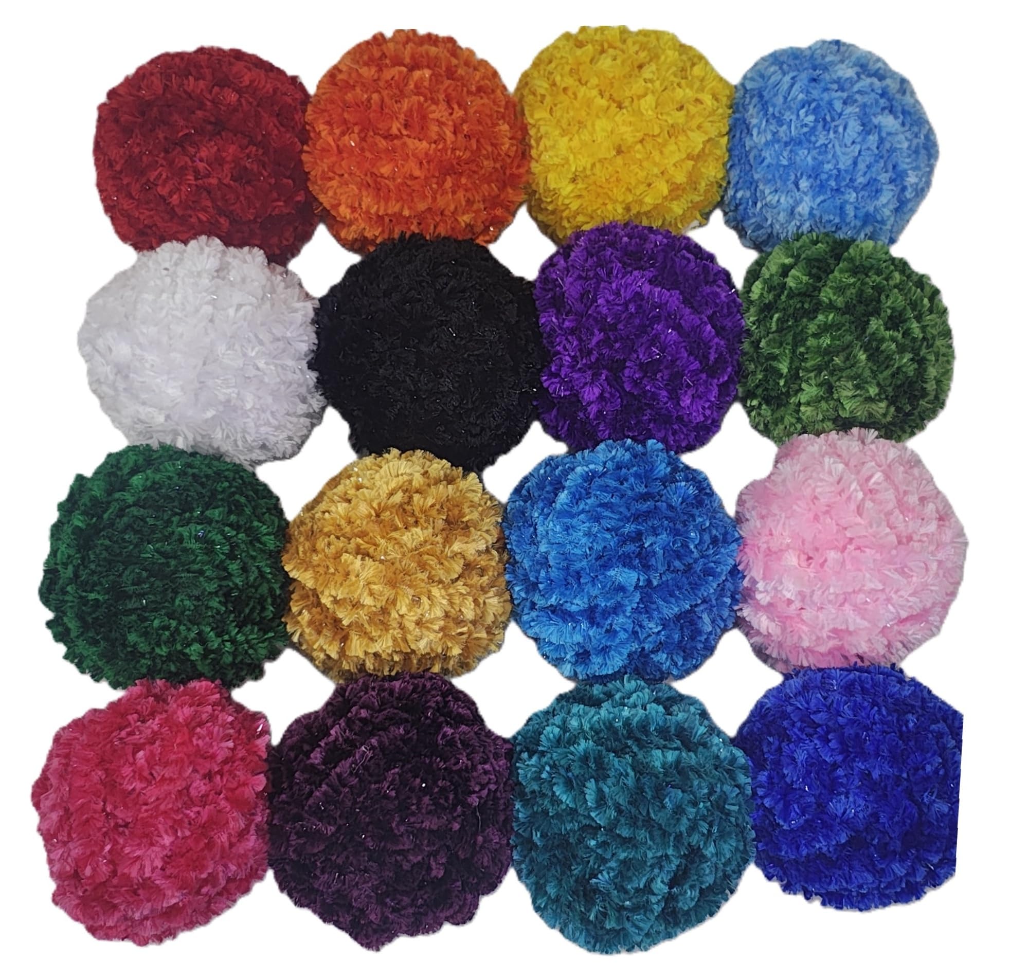 Premium Woolen Balls for Rangoli Making, Rangoli mat Making, Multi Color, Home Decor and Creative Art (16 Colors 50 gm Each)-image-6