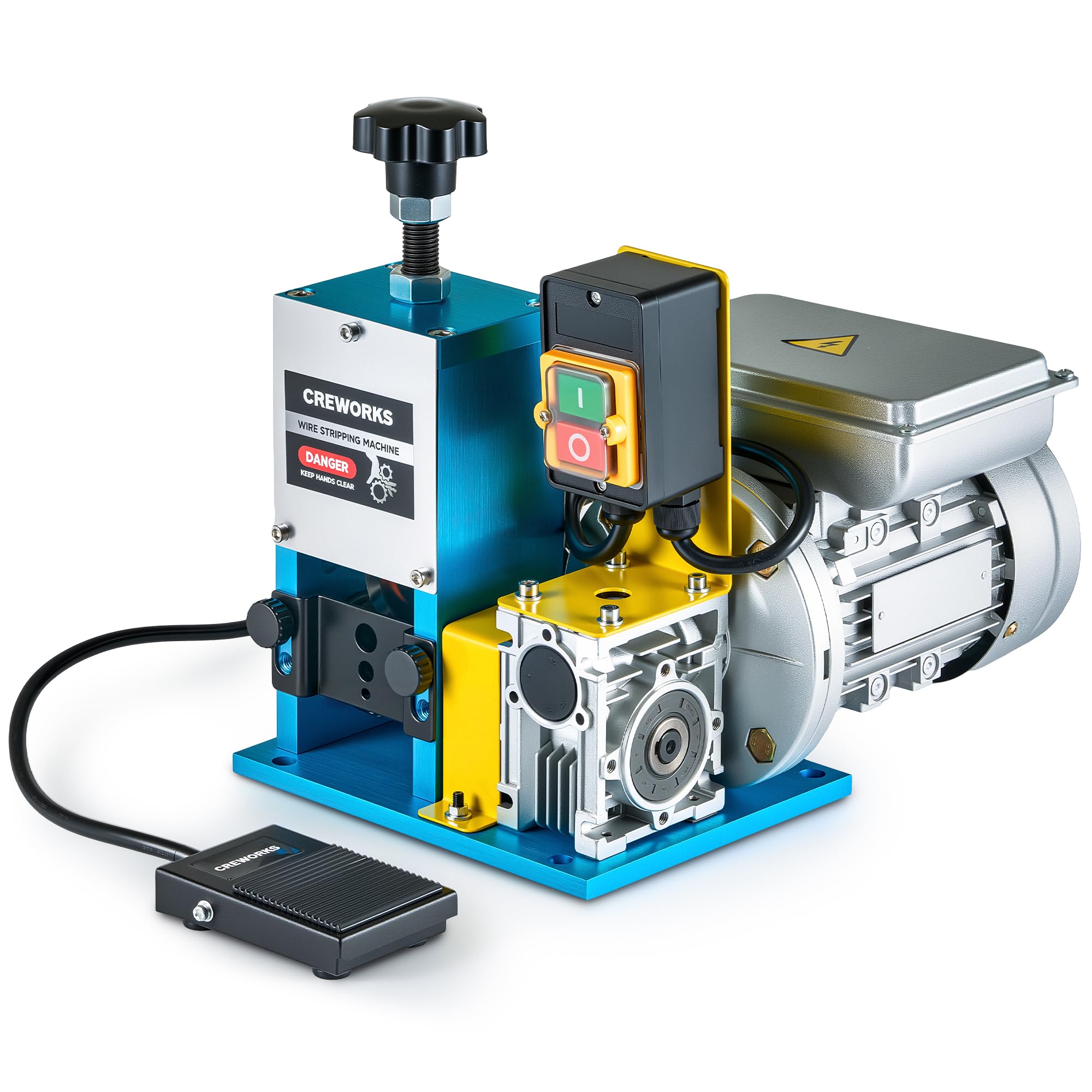 CREWORKS 電線ストリッパーマシン 1.5~25mm 自動ワイヤーストリッピングマシン 0.08インチ~1インチのスクラップワイヤー用 5チャンネル銅線ストリッパー 電動工具 ケーブルの残り物リサイクル用