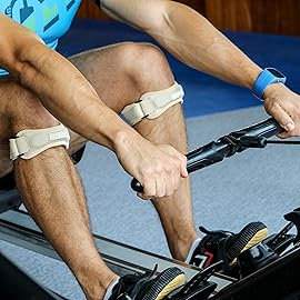 KARM Patella Band - Patellar Tendon Support Strap - Knee Bands for Pain, Basketball, Sports - Jumpers Knee Brace for Women & Men (XS/S/M/L/XL, Pair of 2 Straps, Beige)