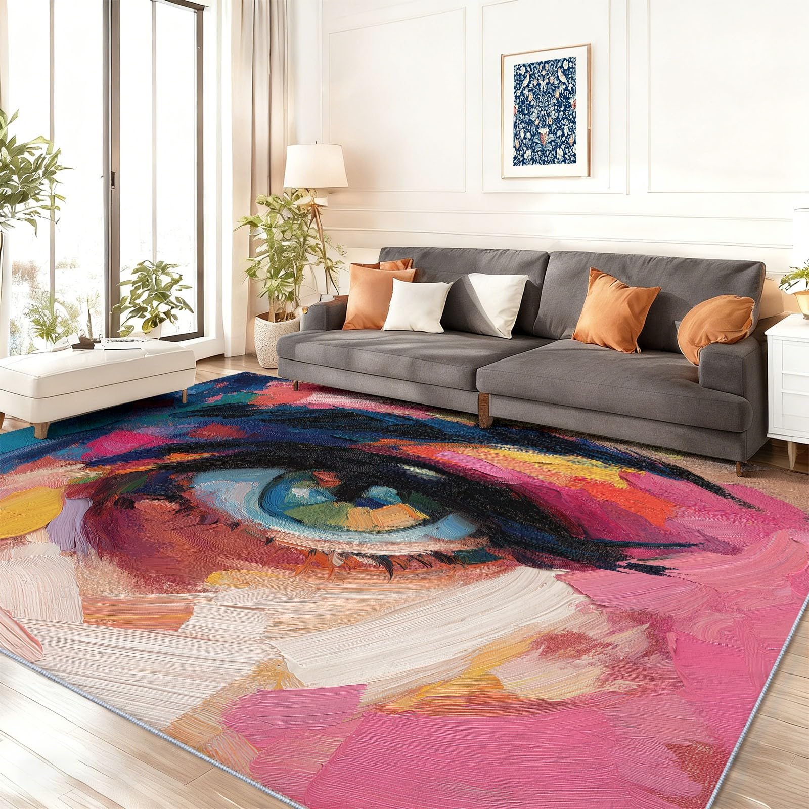 Nowoczesny dywan artystyczny do salonu, 80 x 150 cm, wielokolorowy