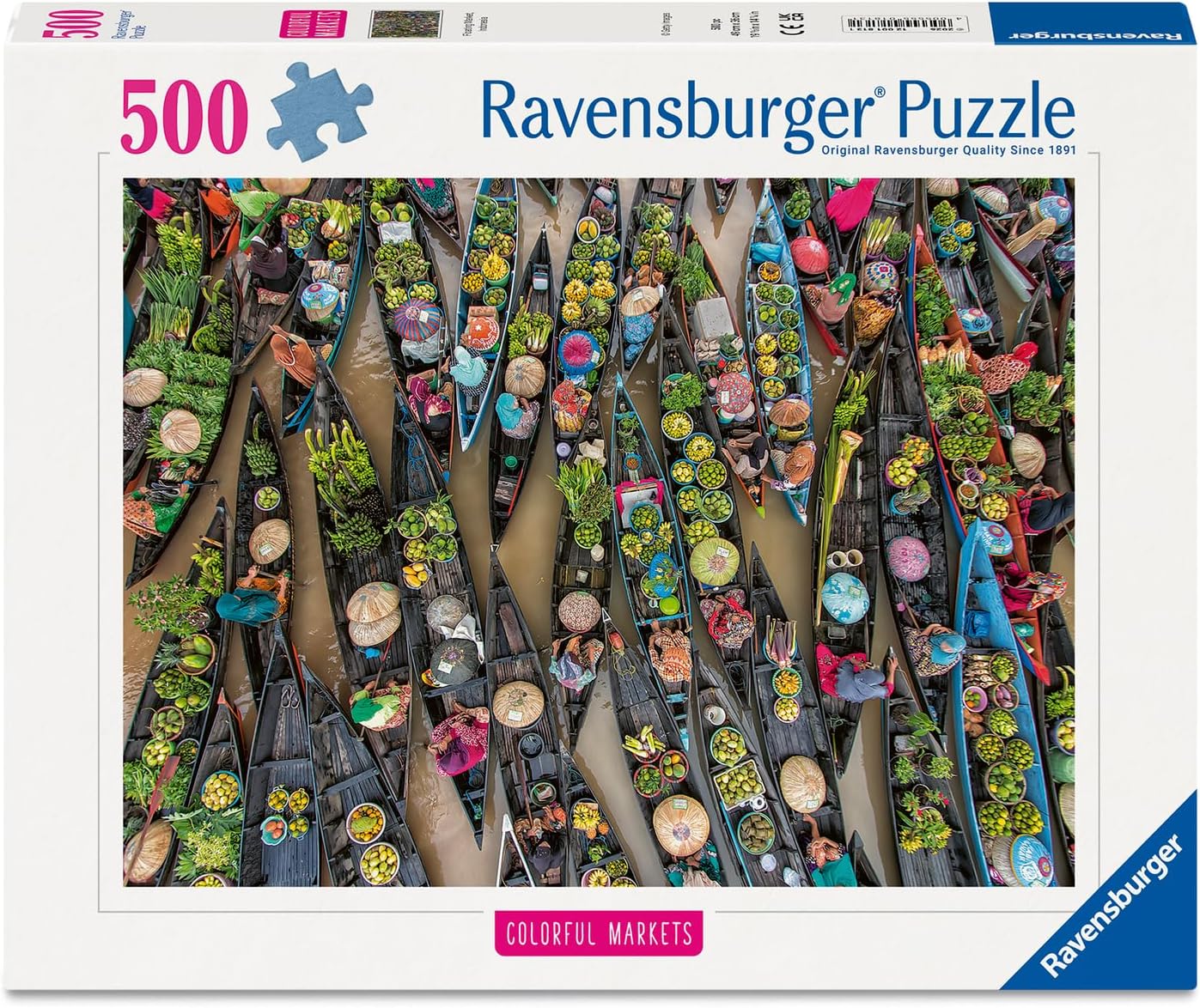 Ravensburger Floating Market, Indonesia 500 Piece Puzzle for Adults