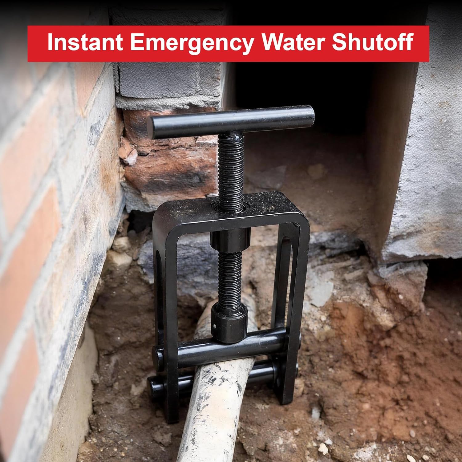 Water Shut Off Tool, 0.2-1.5 Inch Manual Clamp for PE/PEX/PVC/PPR/PP Pipes, Emergency Plumbing