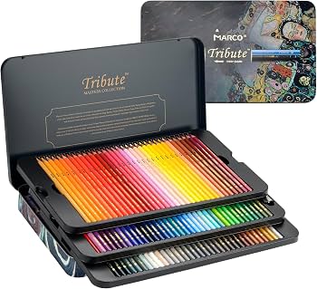 Amazon | Marco 水彩色鉛筆 100 色セット ソフト芯 高発色 重ね塗り 鉄