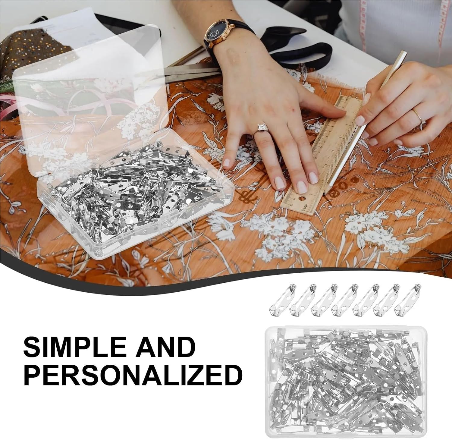 300Pcs Brooch Pin Back Bar Pins Brooch Lock Pins Safety Pins Back Safety Pins Jewelry Making DIY Brooch Crafts Making Clip Catch Pin Back