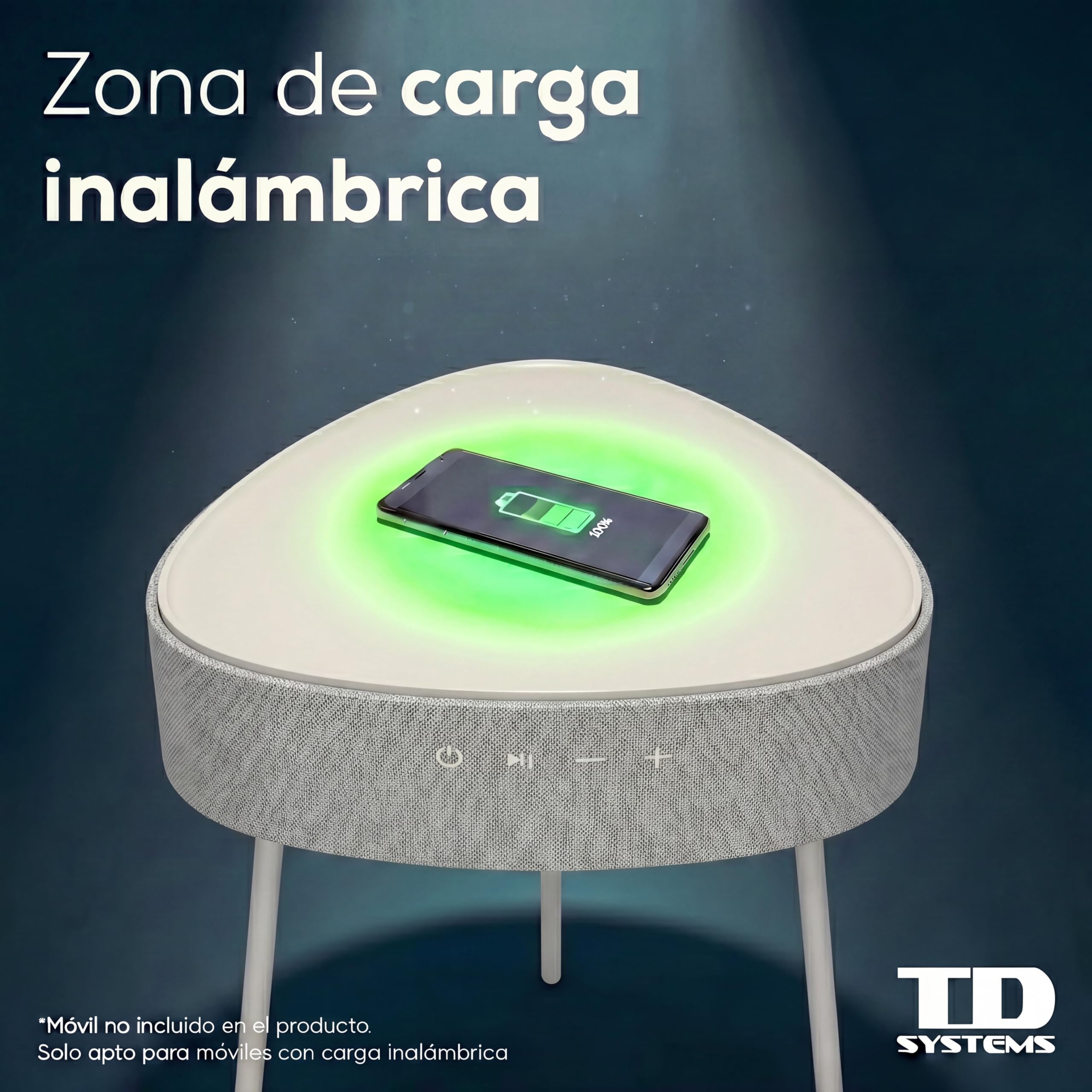 TD Systems Mesa Altavoz Bluetooth de 20W, Batería de 2500mAh SM20B11PB Color Blanco