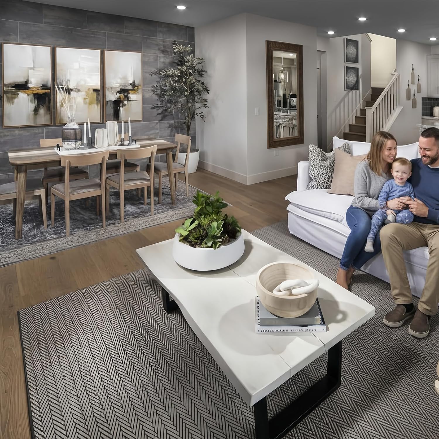 Neutral Abstract Wall Decor Mid Century Modern Framed Wall Art, Black and Brown Grunge Wabi Sabi Art Print Canvas Set for Home Office Living Room Bedroom, 3 Panels, 24x36 Inch, Ready to Hang - Image 5