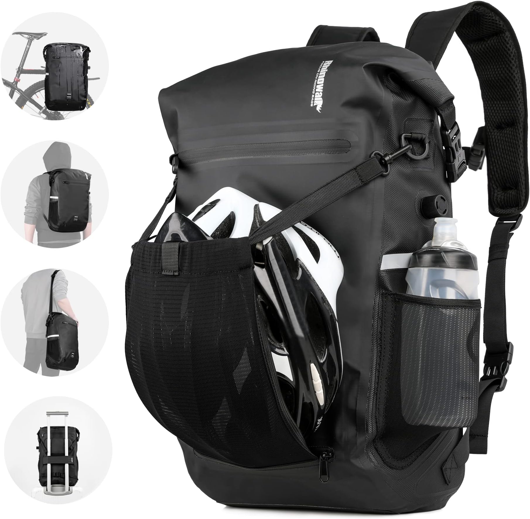 HUNTVP Bike Bag Bike Pannier Bag 3 in 1 Rack Saddle Bag Backpack Rear Seat Bag