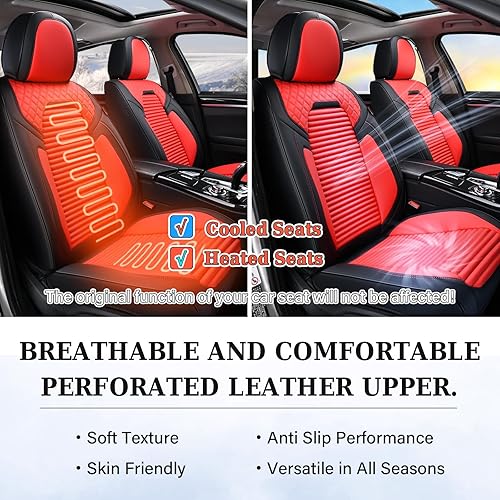 Miniatura 7 de Coverado Juego completo de fundas de asiento de automóvil, fundas de asiento de cuero para automóviles, protectores impermeables de asiento de
