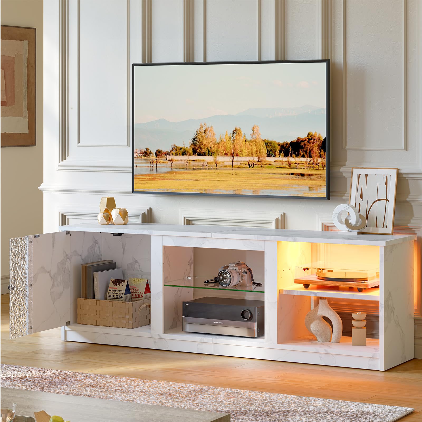 Amazon｜Pinmoco 63インチ LED テレビスタンド 70/55/65インチテレビ用