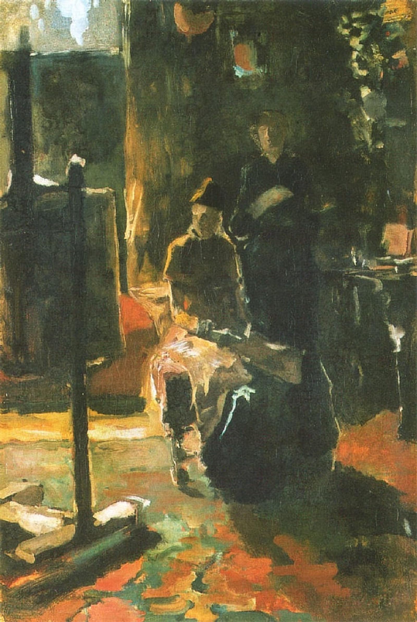 ARTXLXXBN Famous Painting Canvas Artwork Graffiti Print in the Workshop by George Hendrik Breitner Portrait Canvas Image for Home Decor 60x90cm