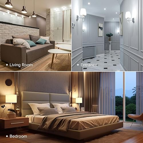 Miniatura 7 de SANSI Bombilla LED inteligente, 2200 lm, control remoto por voz, 2700 K, 4000 K, 6500 K, bombilla regulable A21 de 18 W, equivalente a 150 W, luces