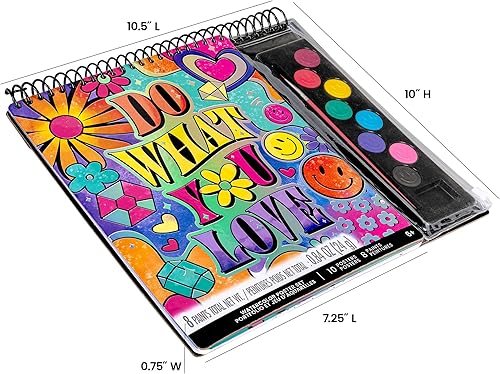 Miniatura 6 de Fashion Angels Juego de póster de acuarela con texto en inglés "Do What You Love", kit de pintura inspirador para niñas, incluye 10 pósteres y 8